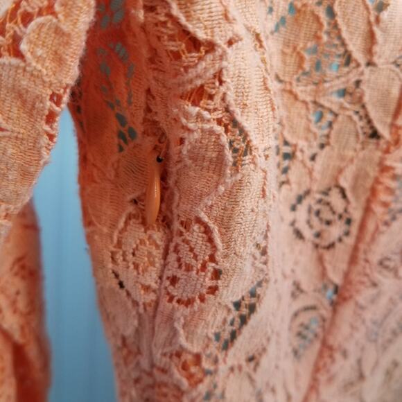 Ark & Co. Orange Lace Long Sleeve Scoop Neck Dress - Picture 6 of 8